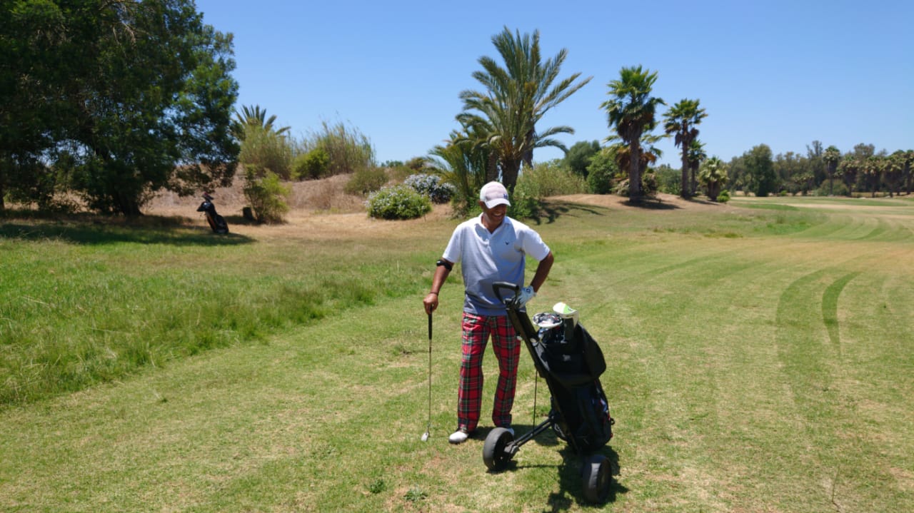 Golfer on a Casablanca course — championship golf in Morocco